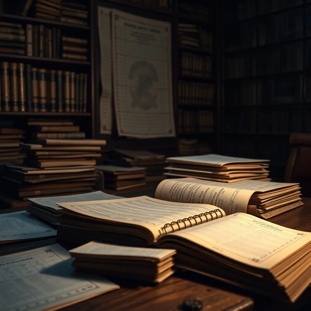 A close-up high-quality photo of old financial ledgers, pape